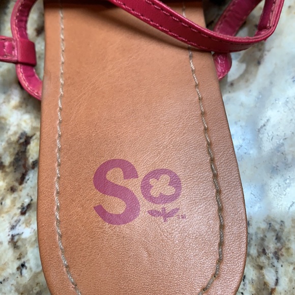 Leather and suede sandals, pink flower, size 7.5 - Picture 4 of 4